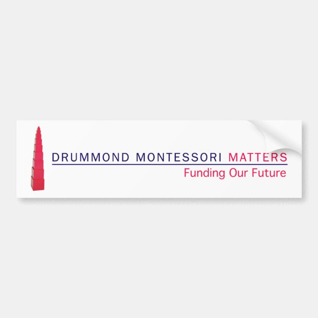 Drummond Montessori betyder bildekalet Bildekal (Framsidan)
