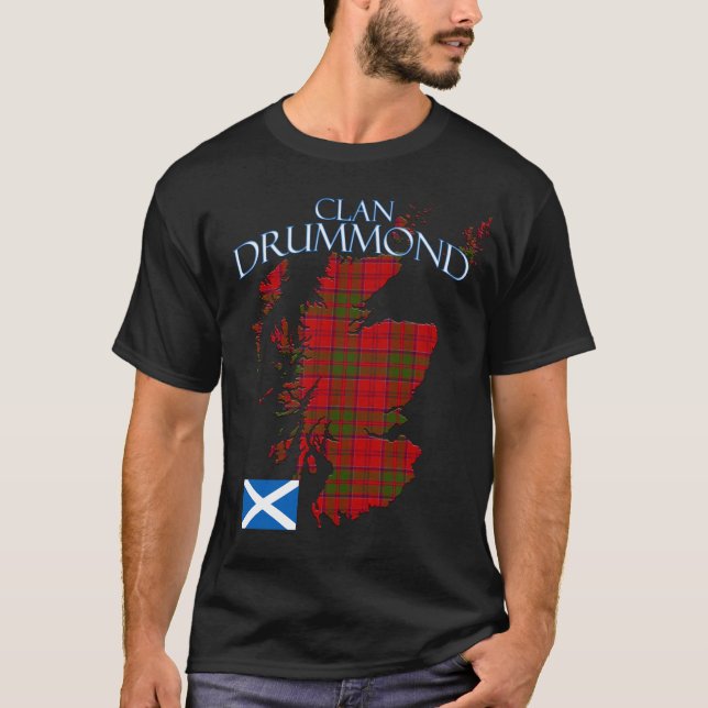 Drummond Scottish Klan Tartan Scotland T Shirt (Framsida)