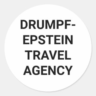 DRUMPF-EPSTEIN TRAVEL AGENCY Hankamer Artjunkhaus Runt Klistermärke