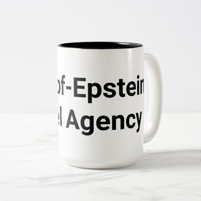 Drumpf-Epstein Travel Agency Hankamer Artjunkhaus Två-Tonad Mugg (Framsida höger)
