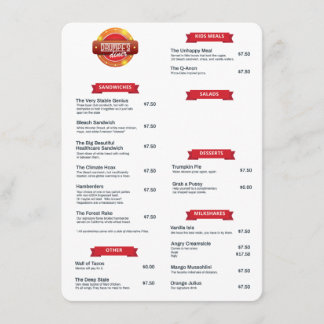 "Drumpfs Middag"-menyn Meny