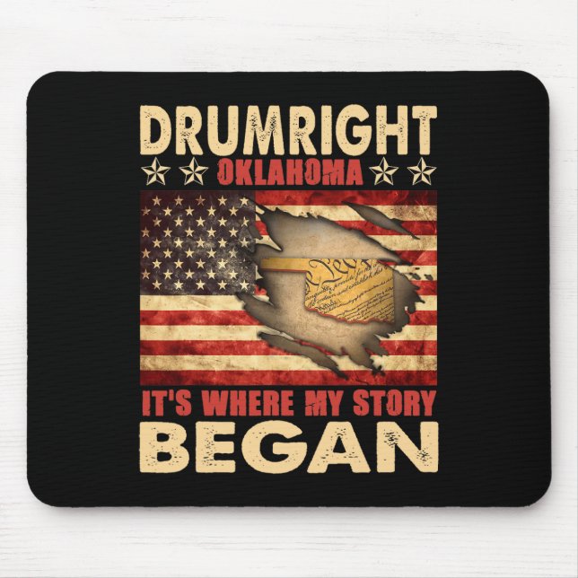 Drumright Oklahoma Usa Flagga 4:e Juli  Musmatta (Framsidan)