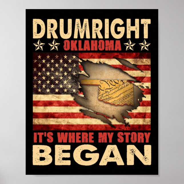 Drumright Oklahoma Usa Flagga 4:e Juli  Poster (Framsidan)