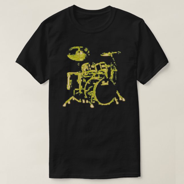 Drums 24 Neon Gult T Shirt (Design framsida)