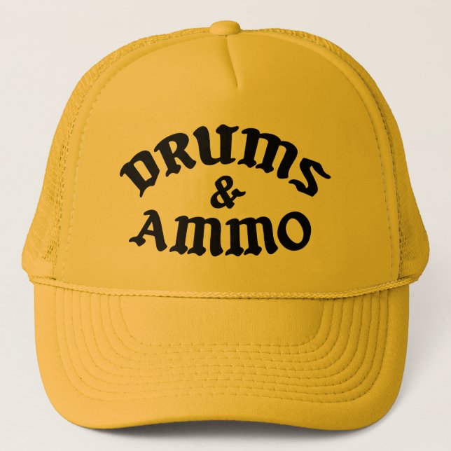 Drums & Ammo Gult Trucker Keps (Framsida)