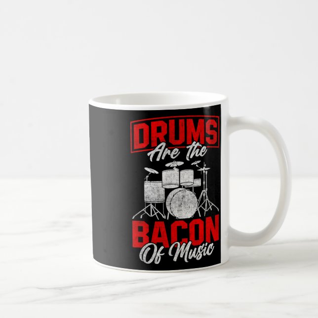Drums är musikens kopia Bbq Kött Drumming Kaffemugg (Höger)