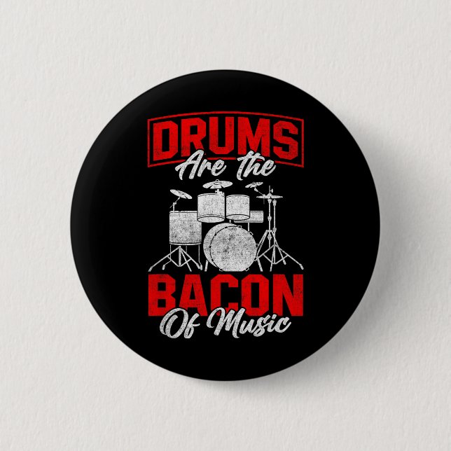 Drums är musikens kopia Bbq Kött Drumming Knapp (Framsida)