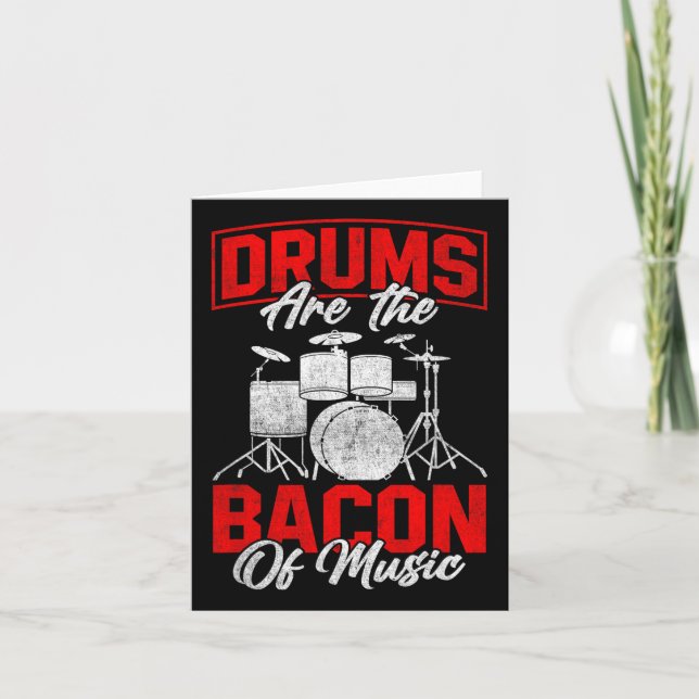 Drums är musikens kopia Bbq Kött Drumming Kort (Framsida)