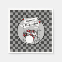 Drums Born till Sten & Roll Drummer Party Drum Kit