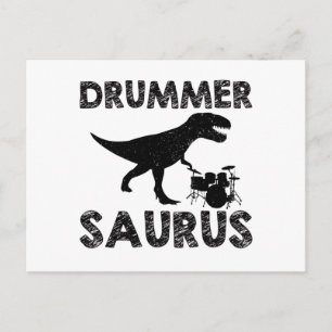 Drums Dinosaurs   Drummer Musician Gifts Vykort