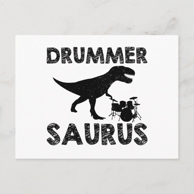 Drums Dinosaurs | Drummer Musician Gifts Vykort (Framsida)