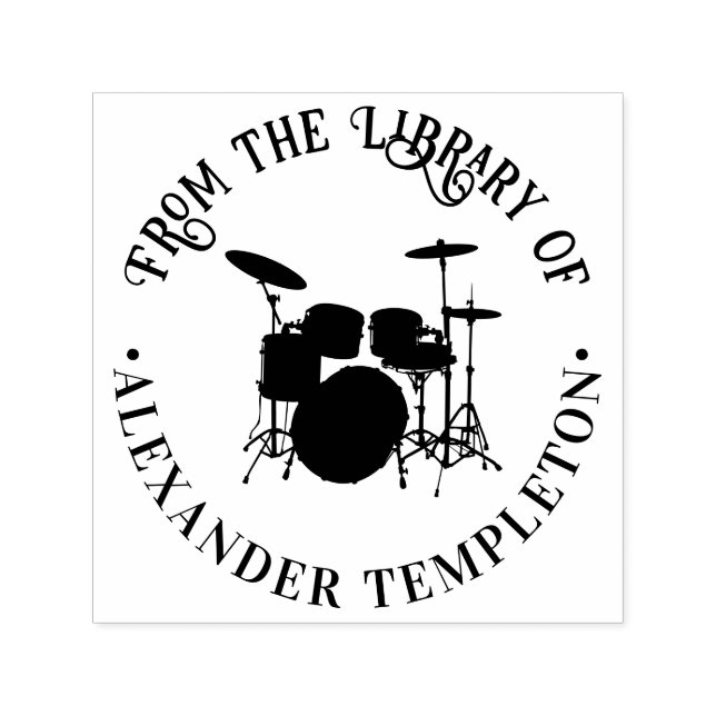 Drums Drum Kit Musical Instrument Bibliotek Bok Självfärgande Stämpel (Design)