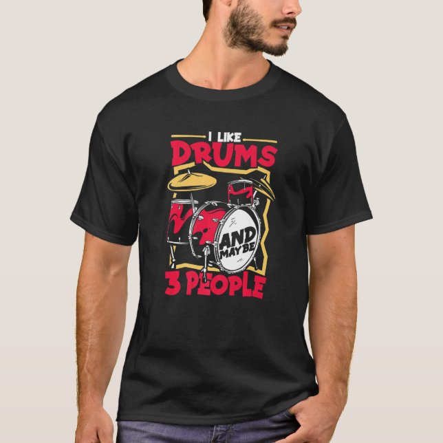Drums Drummer Drum Kit T Shirt (Framsida)
