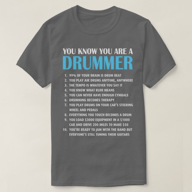 Drums Drummer Drumsticks Gift T Shirt (Design framsida)