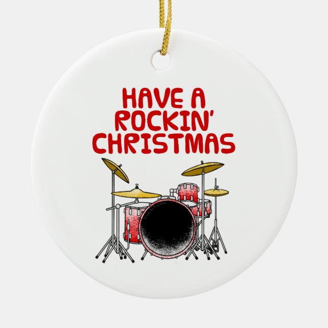Drums Drummer Musician jul Ornament (Framsidan)