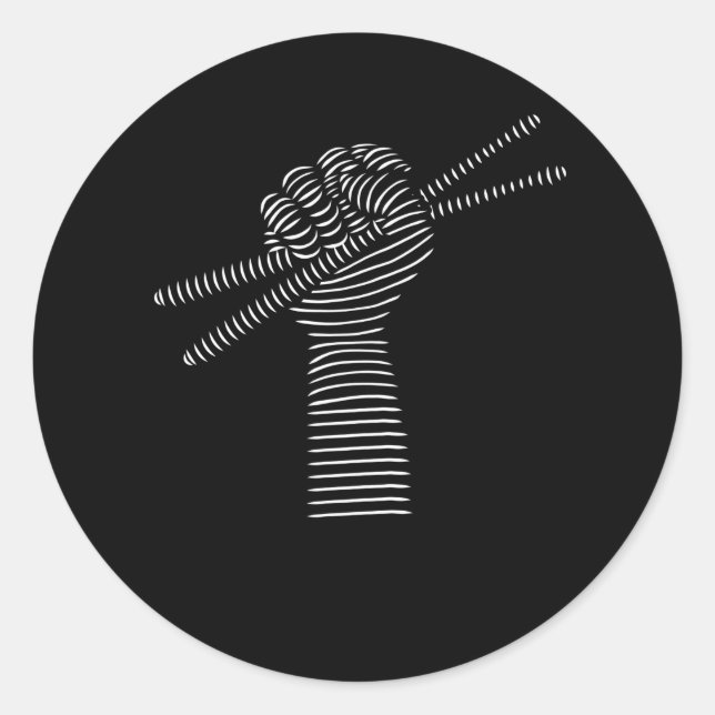 Drums Drumsticks Drummer Runt Klistermärke (Framsida)