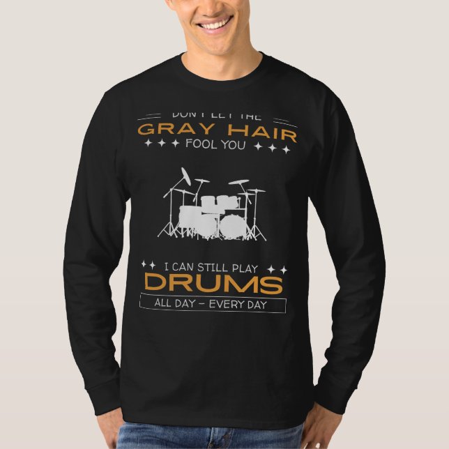 Drums Enthusiast Tee - Defy Grått Hair, Behålla Dr (Framsida)