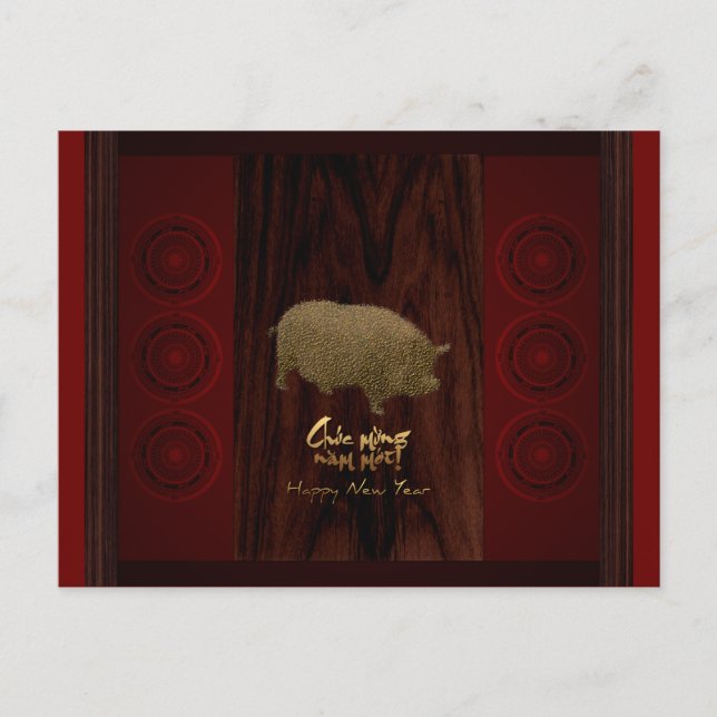 Drums Gris-årskort för vietnamesiskt hälsning Vykort (Framsida)