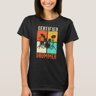 Drums Grunge Drumset Retro Vintage Stil Auktoriser T Shirt