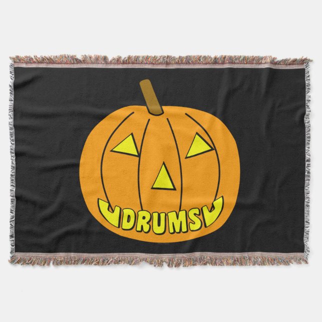 Drums Halloween Pumpkin Filt (Framsidan)
