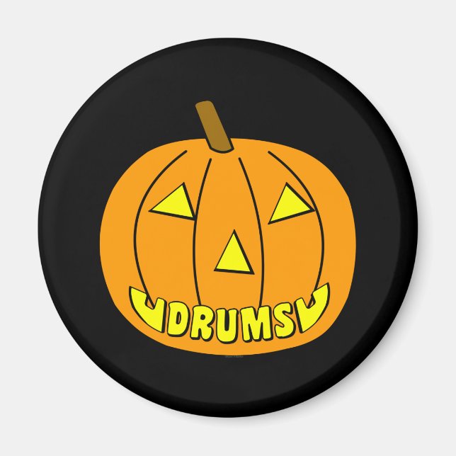 Drums Halloween Pumpkin Magnet (Framsidan)