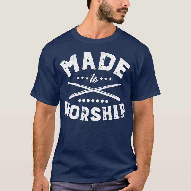 Drums Jesus Worship Band Drumming Gifts Drummer T Shirt (Framsida)