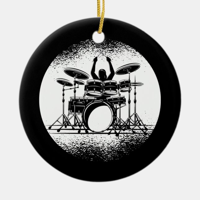 Drums Manar Women Drum Kit Music Gift Julgransprydnad Keramik (Framsidan)