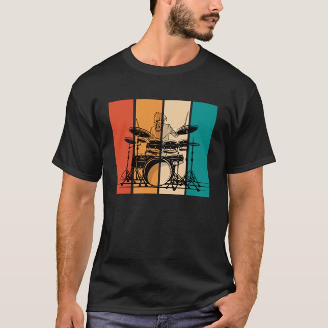 Drums Music Musical Instrument Musician Drummer Vi T Shirt (Framsida)