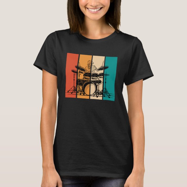Drums Music Musical Instrument Musician Drummer Vi T Shirt (Framsida)