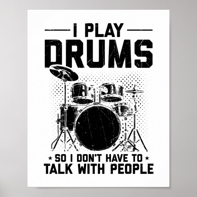 Drums | Musical Instrument Drummer Gift Poster (Framsidan)