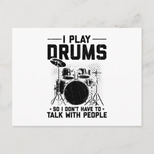 Drums   Musical Instrument Drummer Gift Vykort