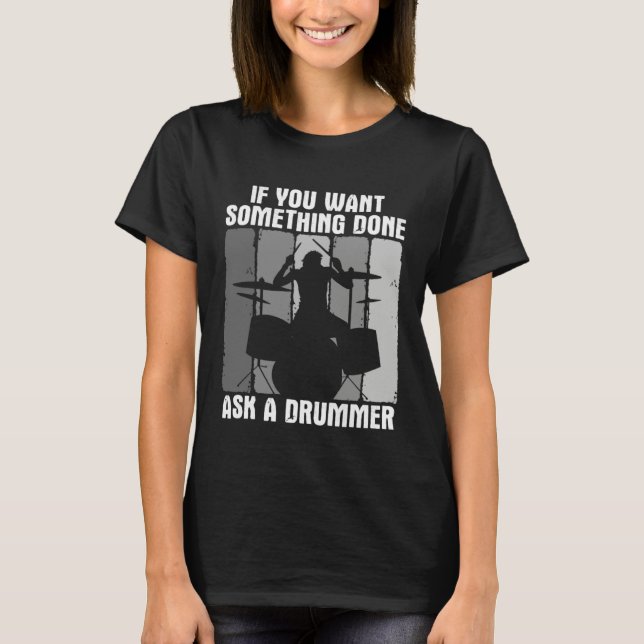 Drums Musician Player For A Drummer 2 T Shirt (Framsida)