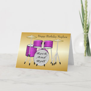 Drums Personlig Nephew Birthday Kort