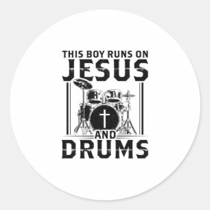 Drums Player   Christian Jesus Band Drummer Gifts Runt Klistermärke