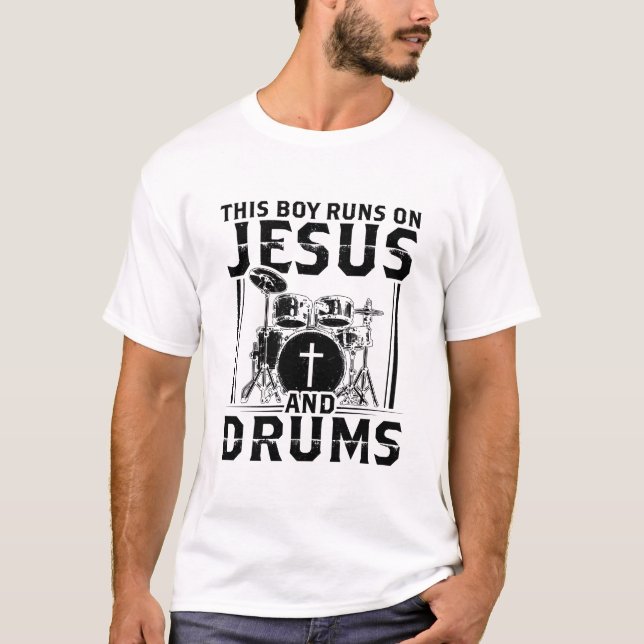 Drums Player | Christian Jesus Band Drummer Gifts T Shirt (Framsida)