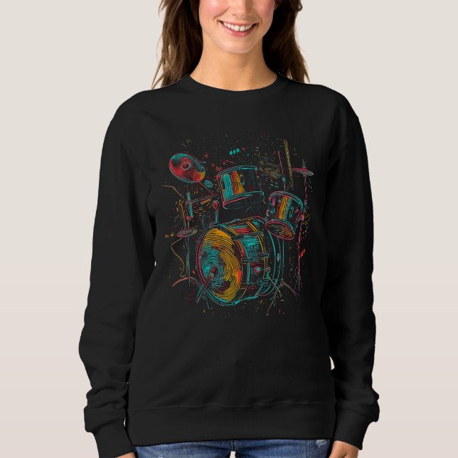 Drums Pop Drummer Design T Shirt (Framsida)
