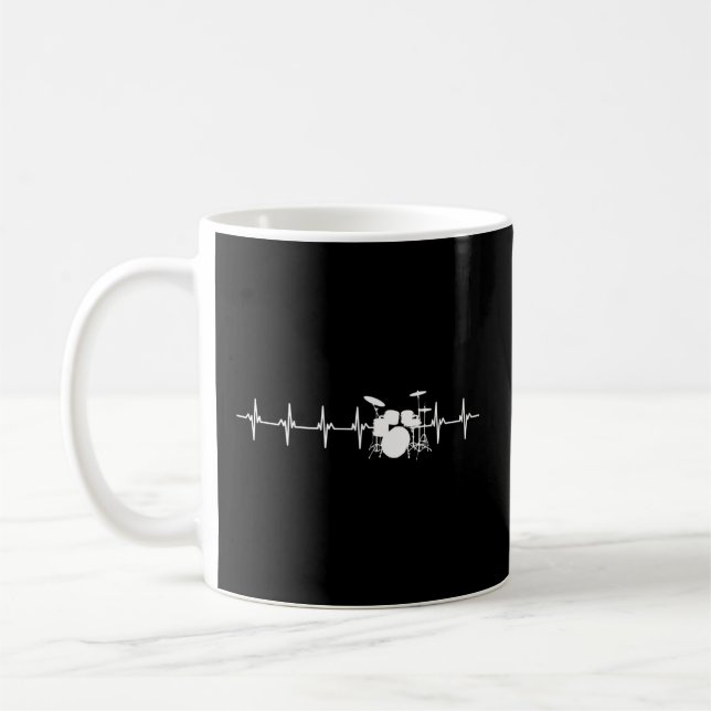 Drums pulsslag för drummerer, skådisare kaffemugg (Vänster)