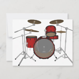 Drums: Red Drum Kit: 3D Model: