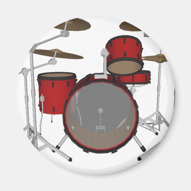 Drums: Red Drum Kit: 3D Model: Magnet (Framsidan)