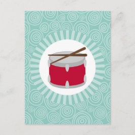 Drums Roligt Turcos Swirl Music Vykort