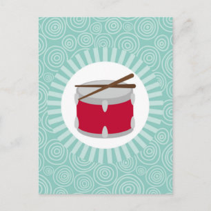 Drums Roligt Turcos Swirl Music Vykort