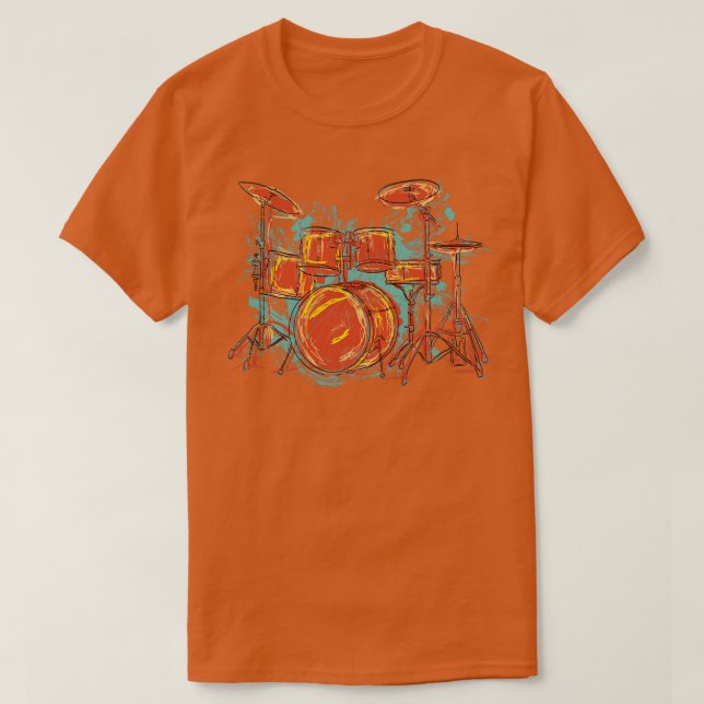 Drums Set Drummer Drums T Shirt (Design framsida)