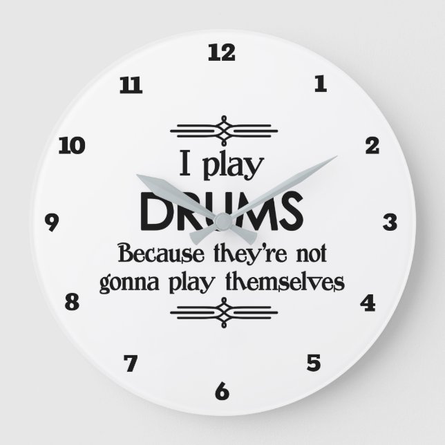 Drums - spela självunderhållande Deco Music Stor Klocka (Framsida)