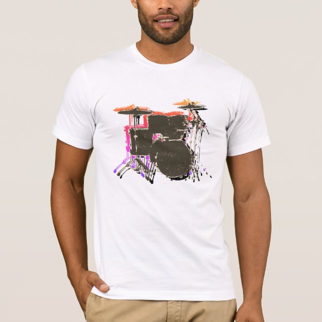 Drums T-Shirt för en Sten Drummer (Framsida)