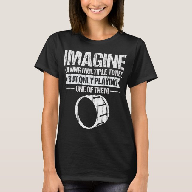 Drums Tenor Music Marching Band Drummer Drum Drum T Shirt (Framsida)