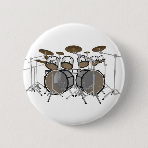 Drums: Vit trumsats: 3D-modell: Knapp