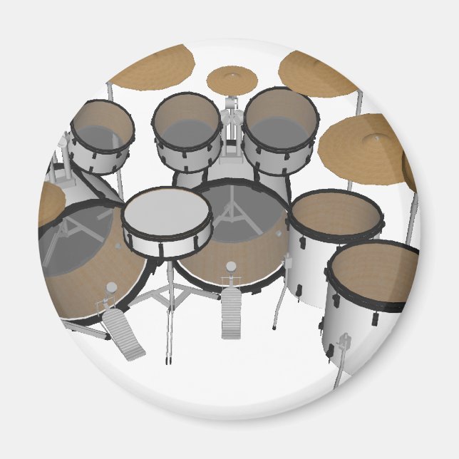 Drums: Vit trumsats: 3D-modell: Magnet (Framsidan)