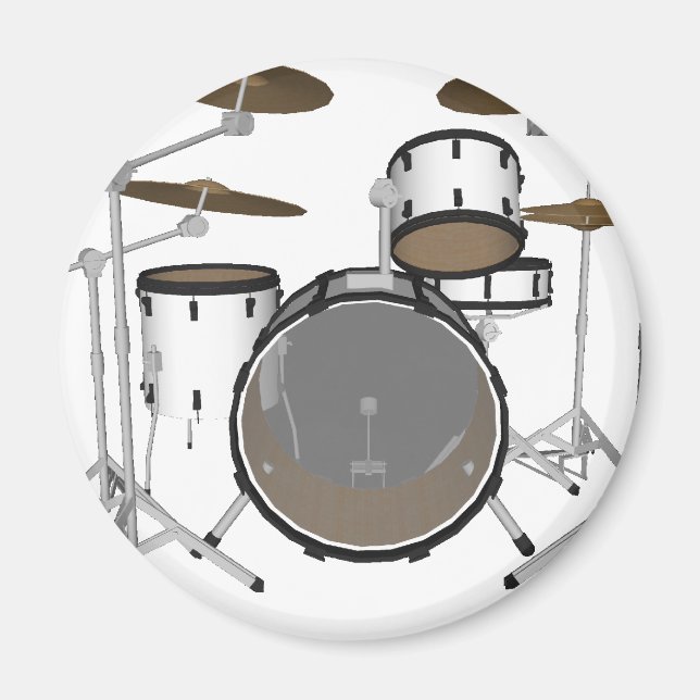 Drums: Vit trumsats: 3D-modell: Magnet (Framsidan)