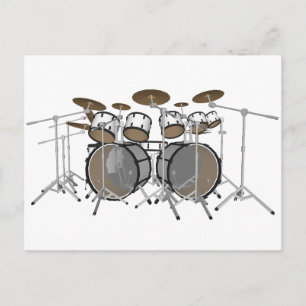 Drums: Vit trumsats: 3D-modell: Vykort