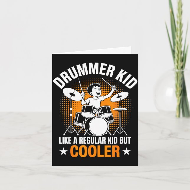 Drumset Drums Lover Percussionist Drummer Kid Drum Kort (Framsida)